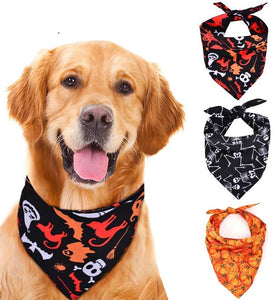 Benepaw Halloween Dog Bandana Pumpkin Dot Skull High-quality Washable Puppy Pet Scarfs Bib Party Accessories For Small Large Dog