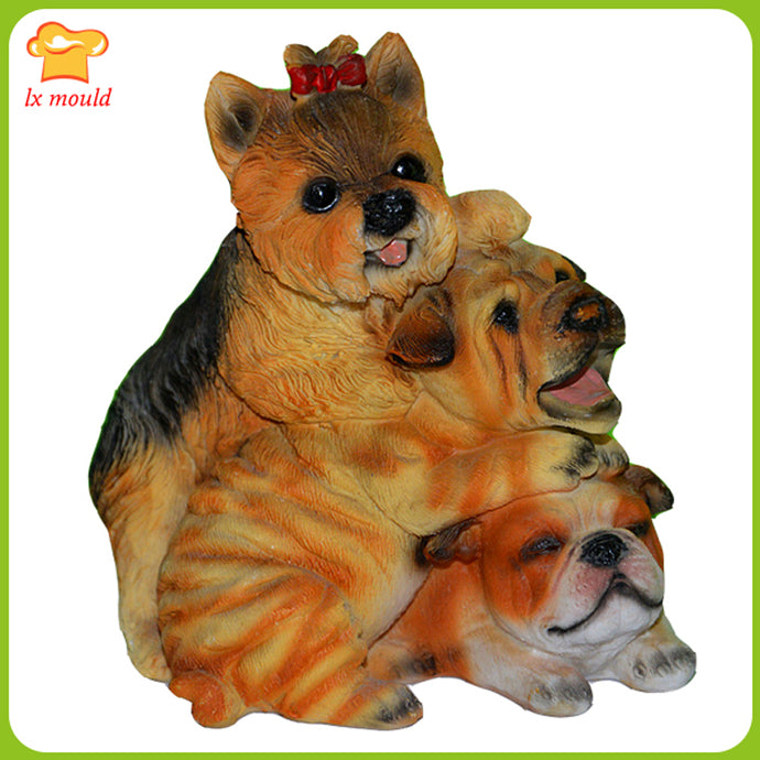 New pet dog diy soap candle mold home decoration chocolate gypsum silicone mold